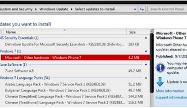 Aggiornamento Windows Phone 7 USB per Windows