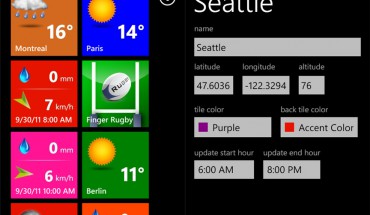 WeatherDuck, app per il meteo con live tiles personalizzabili