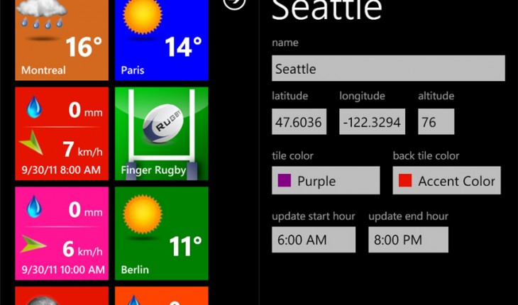 WeatherDuck, app per il meteo con live tiles personalizzabili