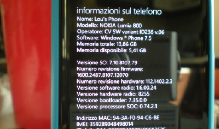 Nokia Lumia 800, impressioni dopo l’aggiornamento firmware 8107.12070
