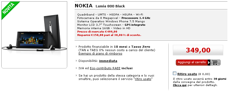 Lumia 800 Mediaworld