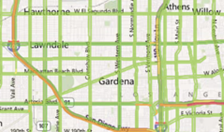 Traffico in tempo reale per Bing Maps disponibile anche per l’Italia