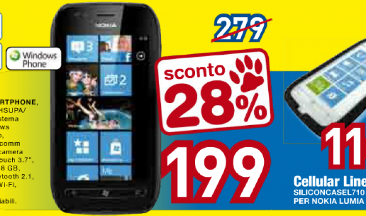 Nokia Lumia 710 in offerta a 199 Euro in alcuni negozi Euronics dal 15 Giugno all’8 Luglio