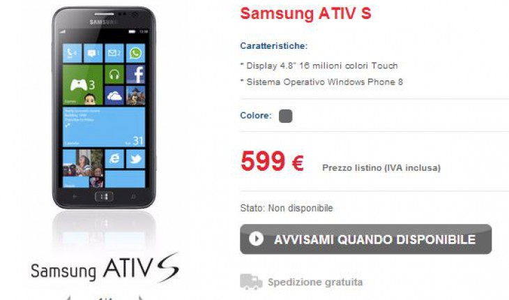 Anche il Samsung ATIV S e HTC 8X entrano nel catalogo prodotti di TIM