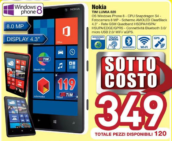 Nokia Lumia 820 TIM in Offerta