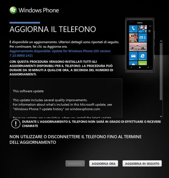Nuova build v7.10.8860.142 di Windows Phone 7.8 disponibile