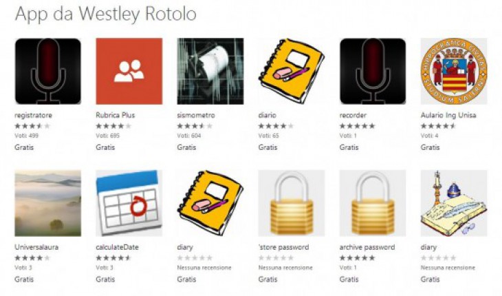 Rubrica Plus, Sismometro, Diario e altre app di Westley Rotolo disponibili al download gratuito