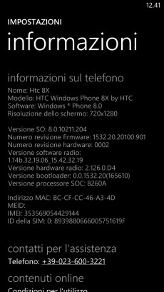 HTC 8X TIM Firmware Update