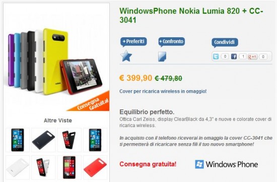 Nokia Lumia 820 su nstore.it