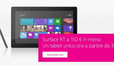 Microsoft ribassa a 337 Euro il prezzo di vendita del Surface RT