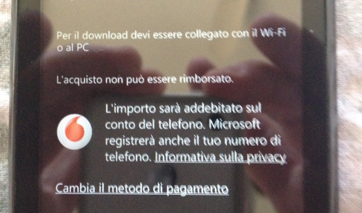 Vodafone Italia, attivato il pagamento delle app dallo Store di Windows Phone tramite credito telefonico