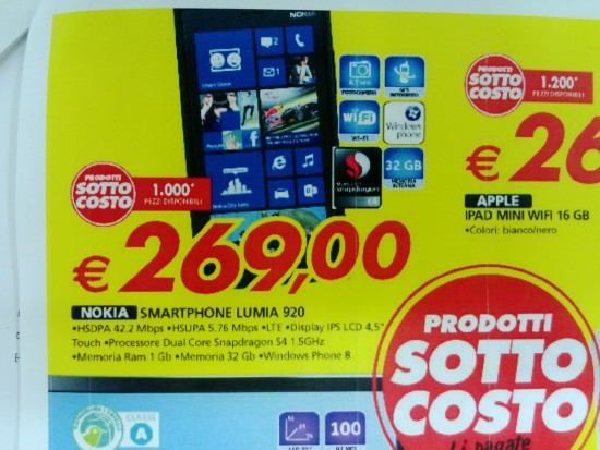 Nokia Lumia 920 in offerta Auchan