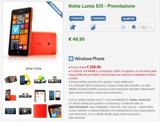 Nokia Lumia 625 su NStore