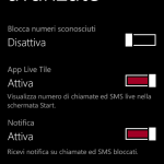 Filtro Chiamate ed SMS