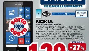 Nokia Lumia 520 in offerta da Unieuro