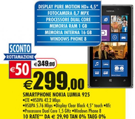 Nokia Lumia 925 in offerta