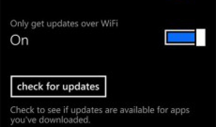Windows Phone 8.1, update delle app automatico e ricerca manuale degli updates nelle nuove opzioni dello Store