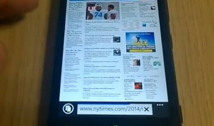 Windows Phone 8.1, la “modalità lettura” di Internet Explorer 11 in azione sul Nokia Lumia 920 (video)