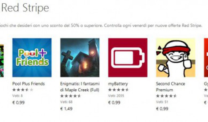 Red Stripe Deals: PAC-MAN CE DX (gioco XBox), Second Chance Premium, Gym Builder Pro e altre 3 app scontate del 50%!