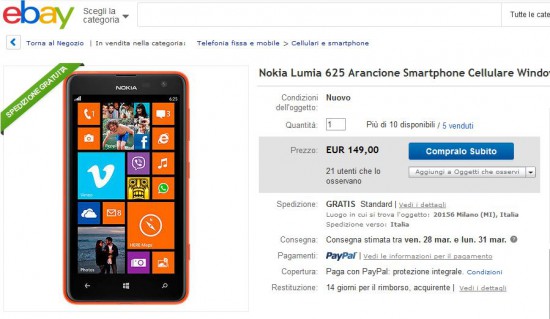 Nokia Lumia 625 in offerta