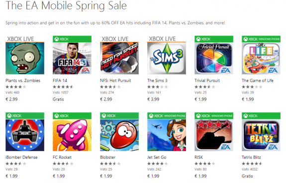 EA Mobile Spring Sale