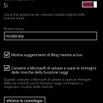 Impostazioni Ricerca Bing