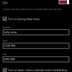 Quiet hours - Cortana