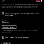 Impostazioni Cortana