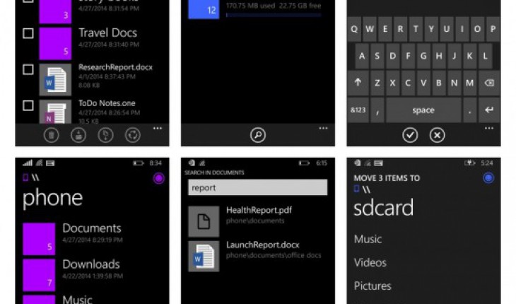 Il File Manager ufficiale di Windows Phone 8.1 sarà rilasciato in giugno