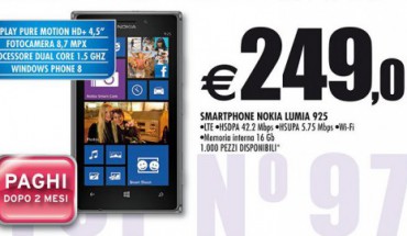 Nokia Lumia 925 a soli 249 Euro da Auchan dal 8 maggio