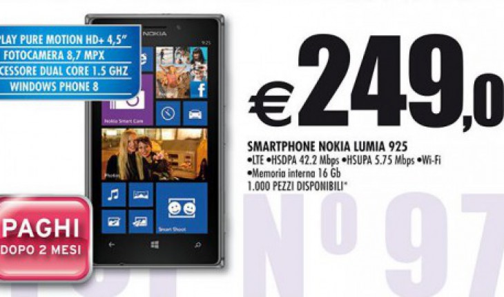 Nokia Lumia 925 a soli 249 Euro da Auchan dal 8 maggio