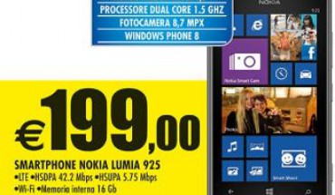 Auchan: Nokia Lumia 925 a 199 Euro e Nokia Lumia 520 (Vodafone) a 69 Euro dal 12 giugno