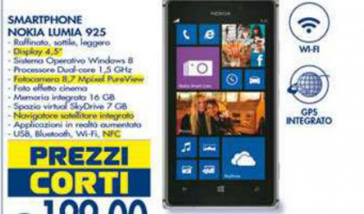 Nokia Lumia 925 a 199 Euro anche nei negozi Esselunga