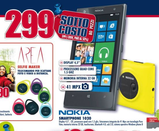 Nokia Lumia 1020 in offerta