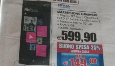 Offerta Iper: buono spesa del 25% sul prezzo di Lumia 930, 630, 635 e 1320