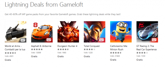 Offerta Gameloft