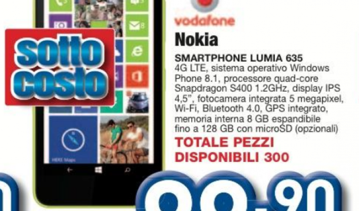 Nokia Lumia 635, dal 20 novembre sottocosto a 99,90 Euro nel nuovo Euronics di Reggio Emilia!