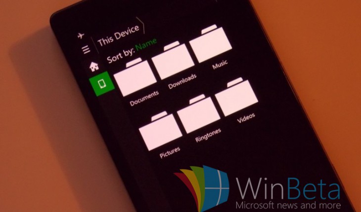Windows 10 per smartphone, foto della nuova app File Explorer che sostituirà Gestione File