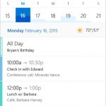 Calendario Windows 10 Preview