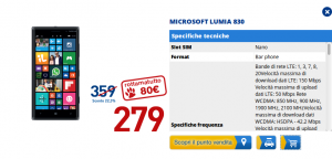 Lumia 830 in offerta