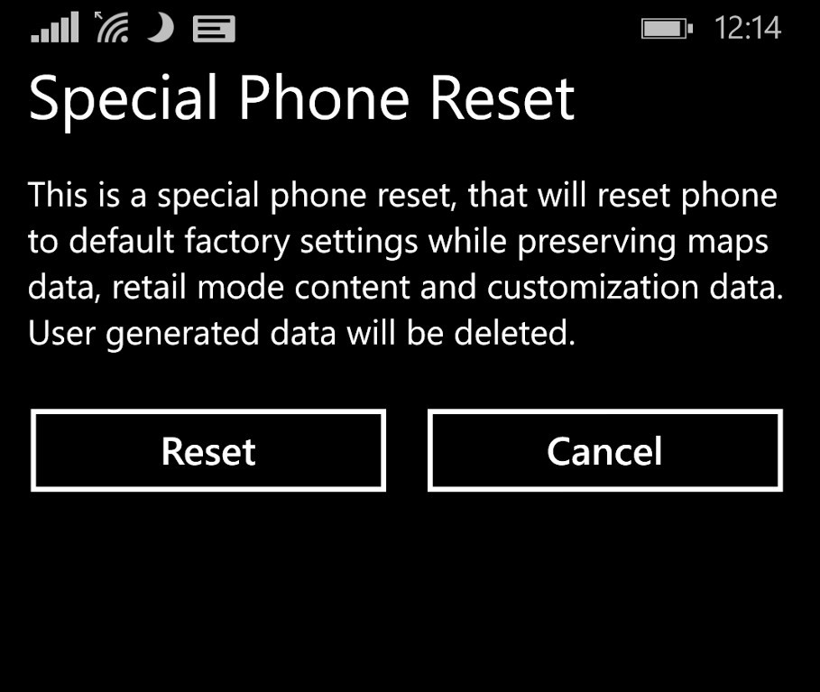 Metodo alternativo per resettare i Windows Phone