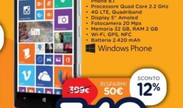Nokia Lumia 930 in offerta a 349 Euro da Unieuro, dal 24 aprile