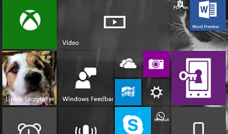 Startscreen Build 10070 di Windows 10 TP
