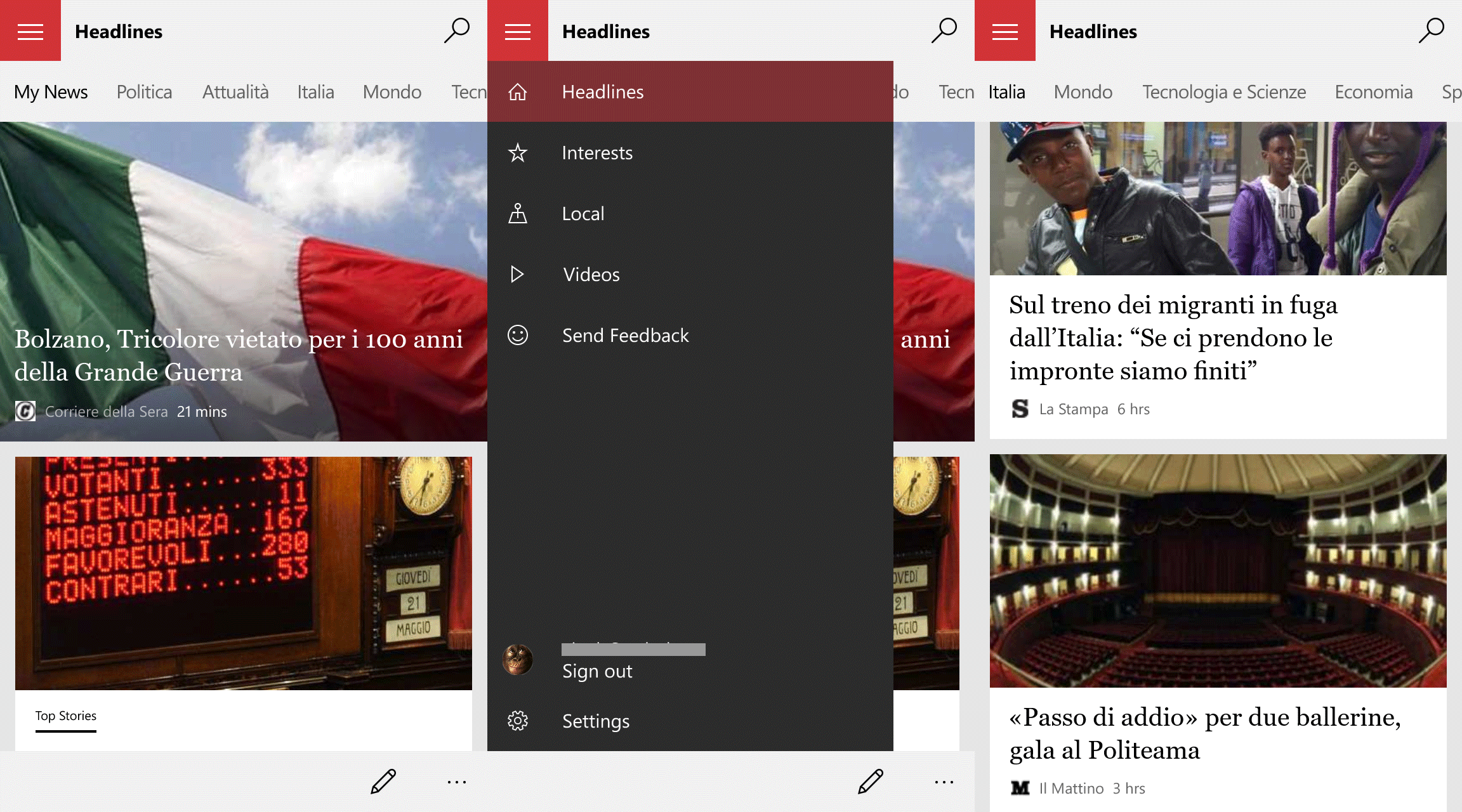 Microsoft aggiorna le MSN App e Mail and Calendar per Windows 10 Mobile Preview ...2304 x 1280