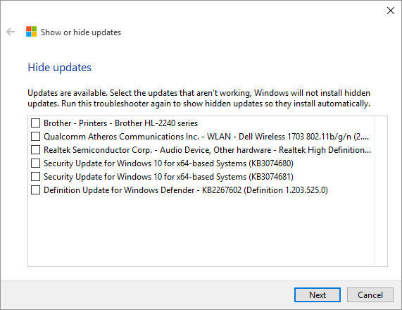 Windows 10 - Tool per nascondere gli updates