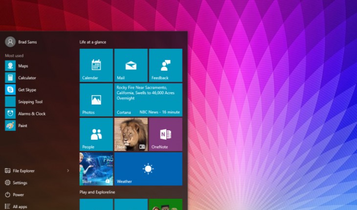 Start Menu di Windows 10