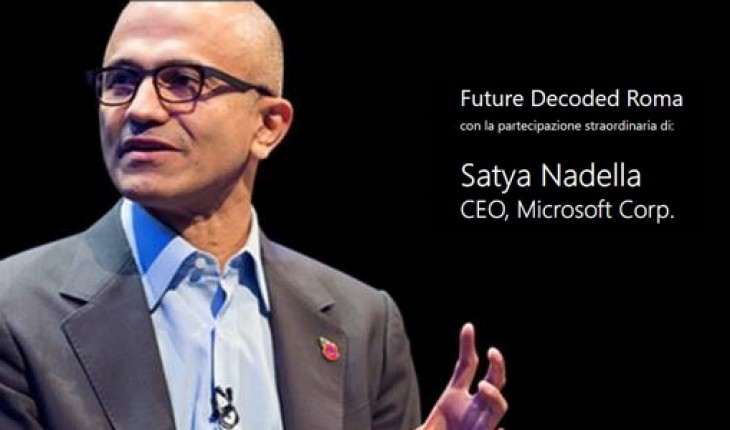 Satya Nadella per la prima volta in Italia come CEO di Microsoft al Future Decoded di Roma (il 12 novembre)