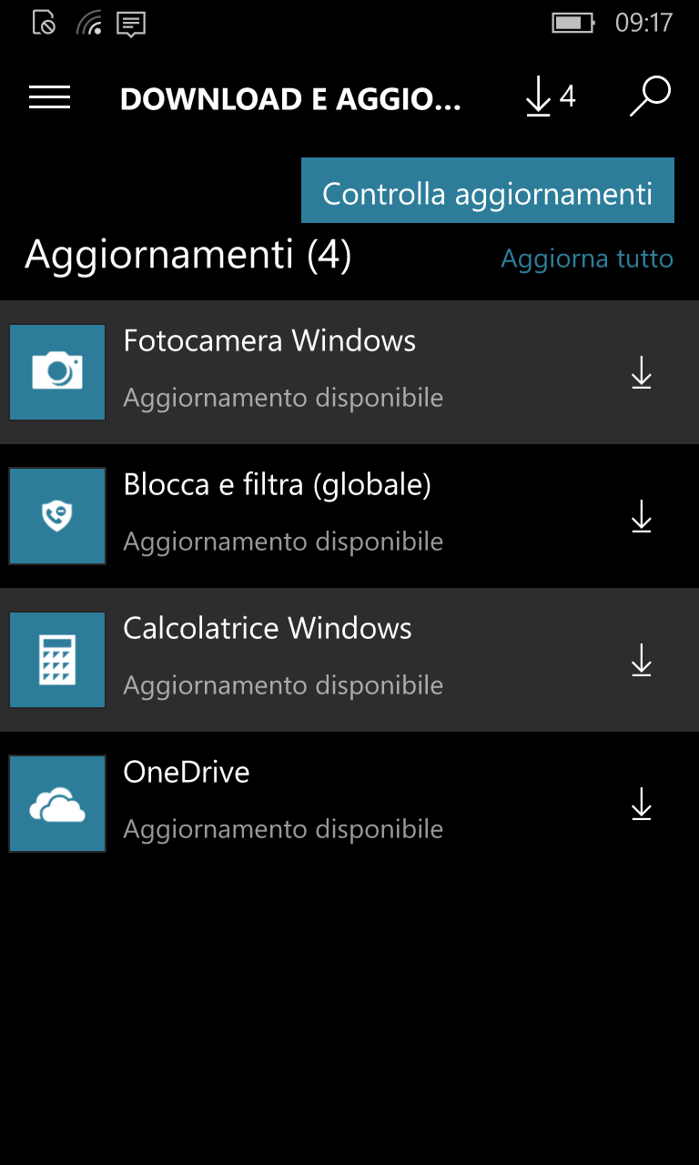 Update app Windows 10 Mobile