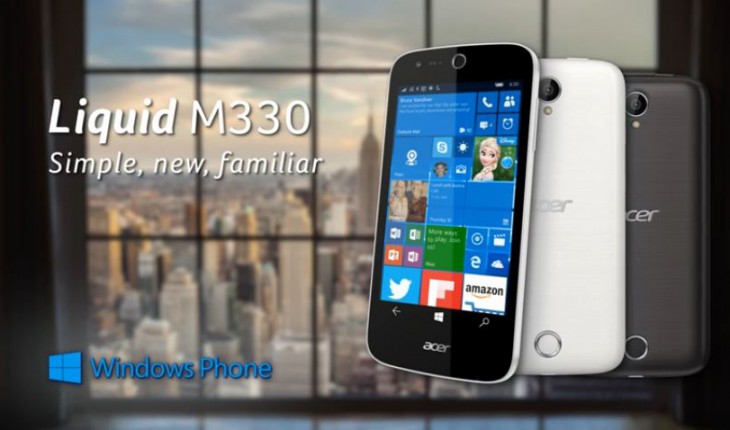 Liquid M330, al via le vendite in Italia del device low cost di Acer con Windows 10 Mobile di serie