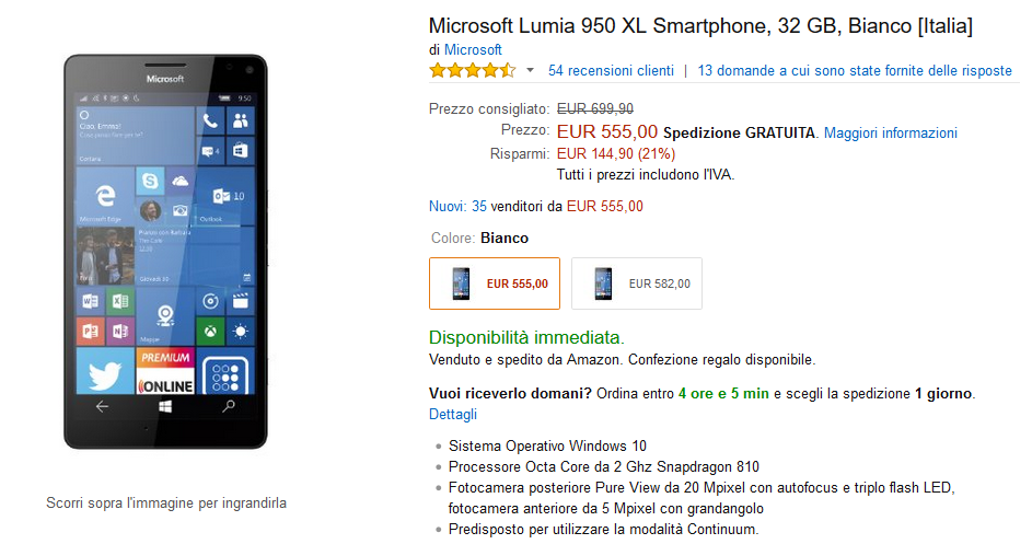 Offerta Lumia 950 XL